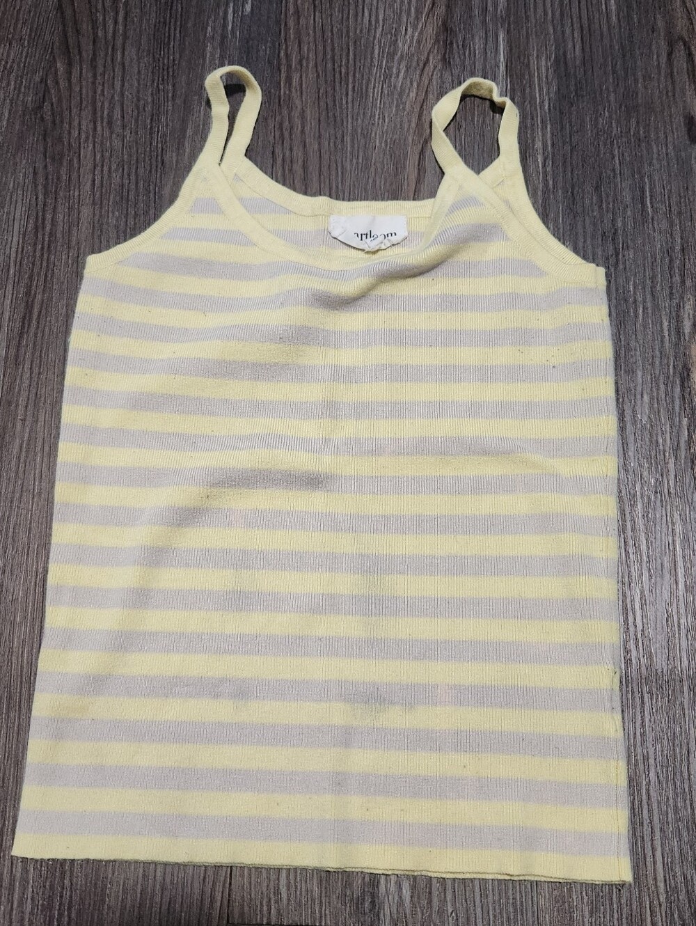 Heartloom Yellow & Cream Striped Girls Tank Top